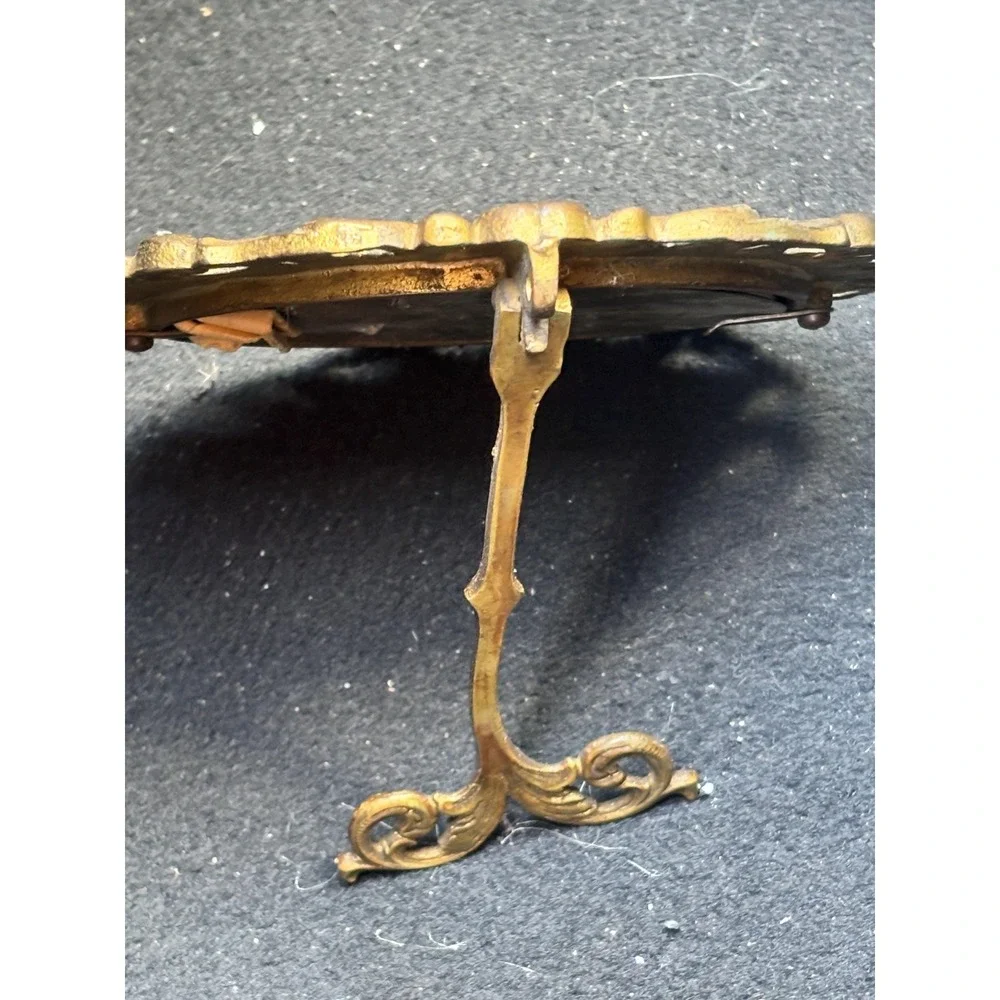 NB & IW Antique Photo Frame Easel Back Ornate Baroque National Brass & Iron Work